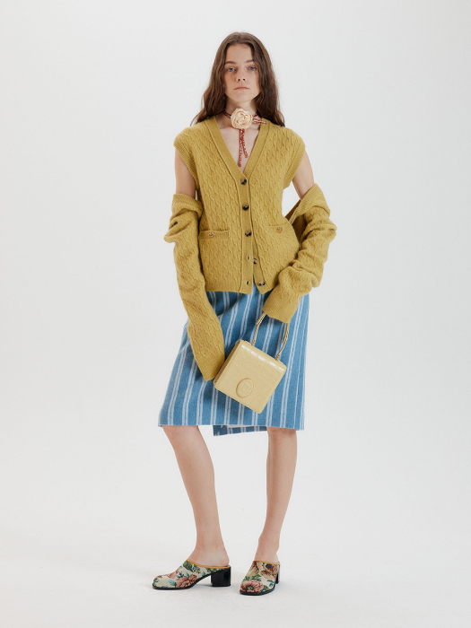 Eenk Tag Bolero & Vest Set Cardigan - Yellow