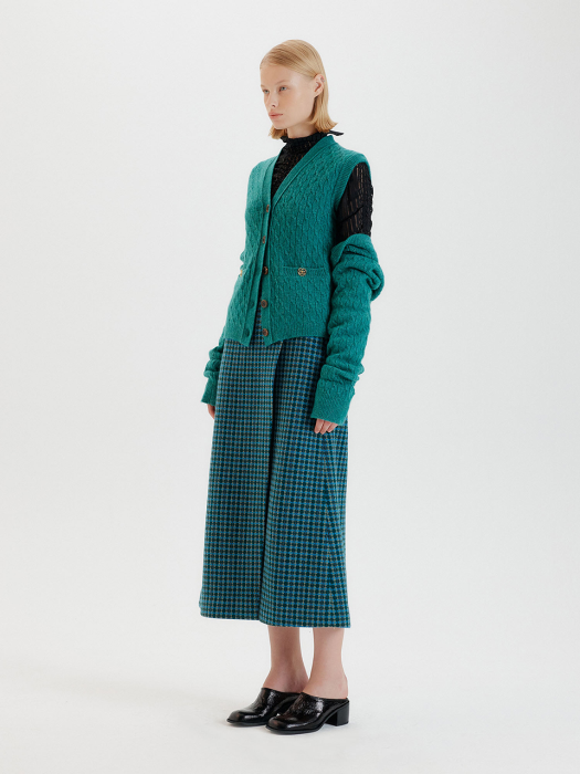 Eenk Tag Bolero & Vest Set Cardigan - Green