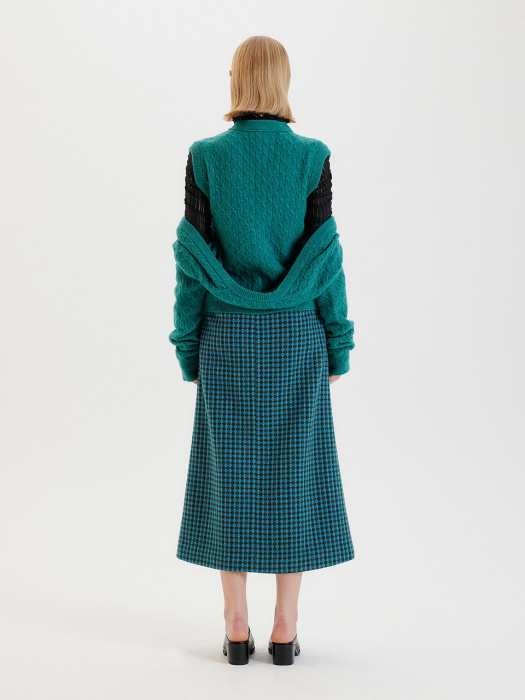 Eenk Tag Bolero & Vest Set Cardigan - Green