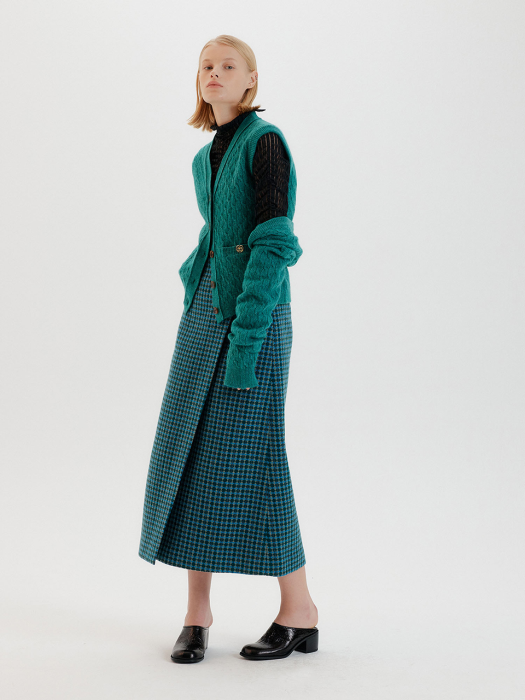 Eenk Tag Bolero & Vest Set Cardigan - Green