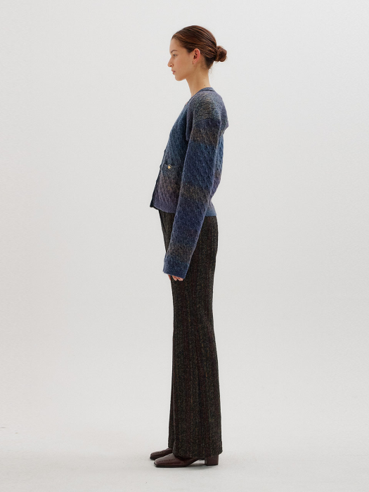 [EENK] Tag Bolero & Vest Set Cardigan - Purple Multi