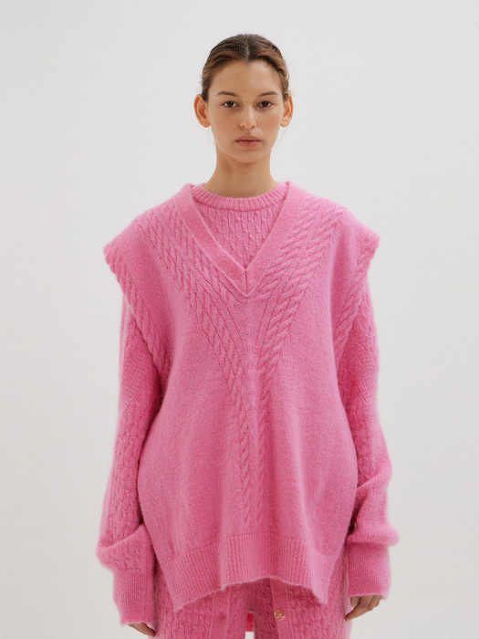 Eenk Tiki Transformable Knit Vest - Pink