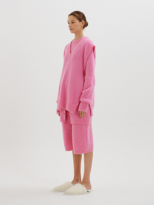 Eenk Tiki Transformable Knit Vest - Pink