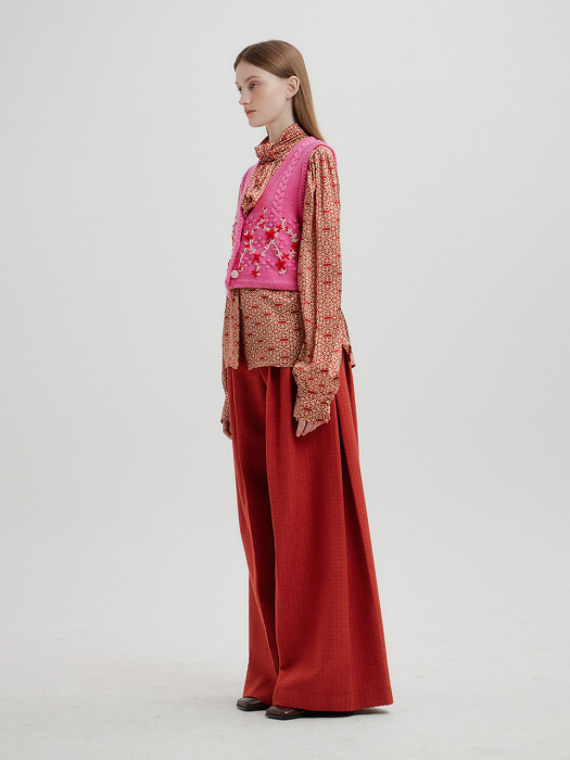 [EENK] Tita Short Knit Vest - Pink