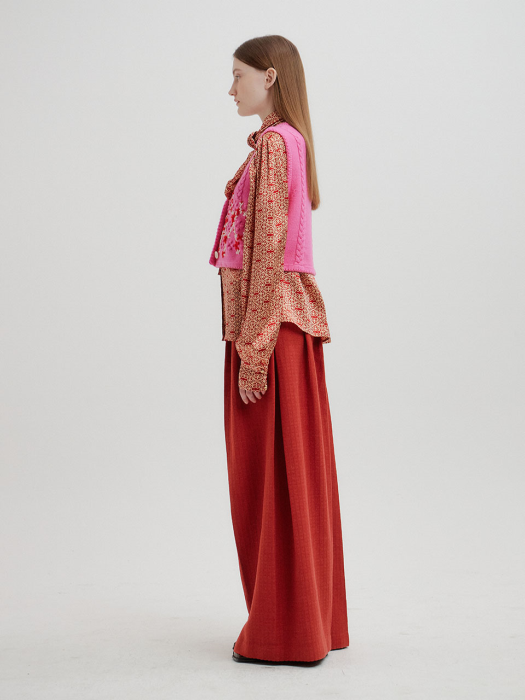[EENK] Tita Short Knit Vest - Pink