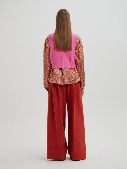 [EENK] Tita Short Knit Vest - Pink