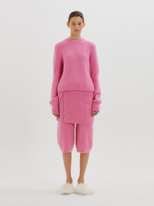 Eenk Toki Cable Knit Pullover - Pink
