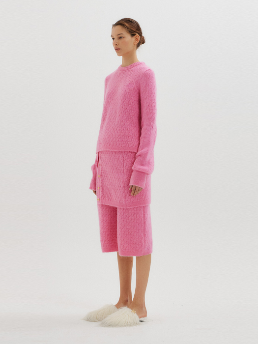 Eenk Toki Cable Knit Pullover - Pink