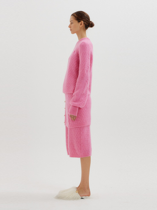 Eenk Toki Cable Knit Pullover - Pink