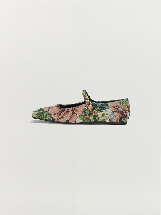 Eenk Tata Square-toe Mary Jane - Beige Multi