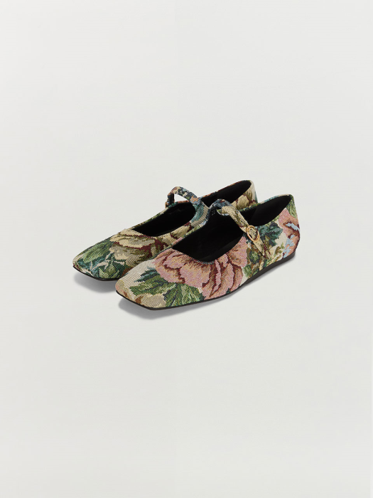 Eenk Tata Square-toe Mary Jane - Beige Multi