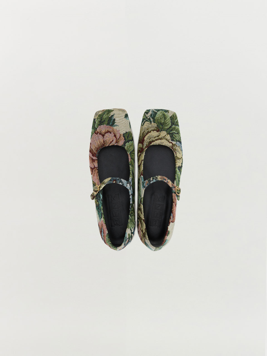 Eenk Tata Square-toe Mary Jane - Beige Multi
