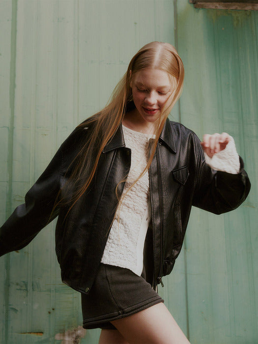 Raive Faux Leather Blouson Jacket