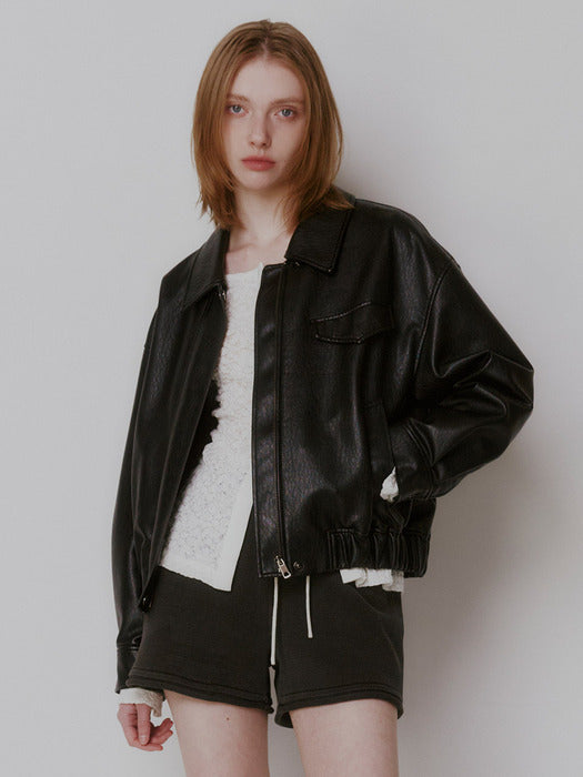 Raive Faux Leather Blouson Jacket