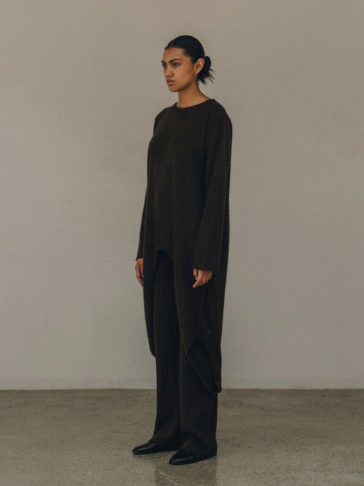 [moia] ribbed knit pants (brown)