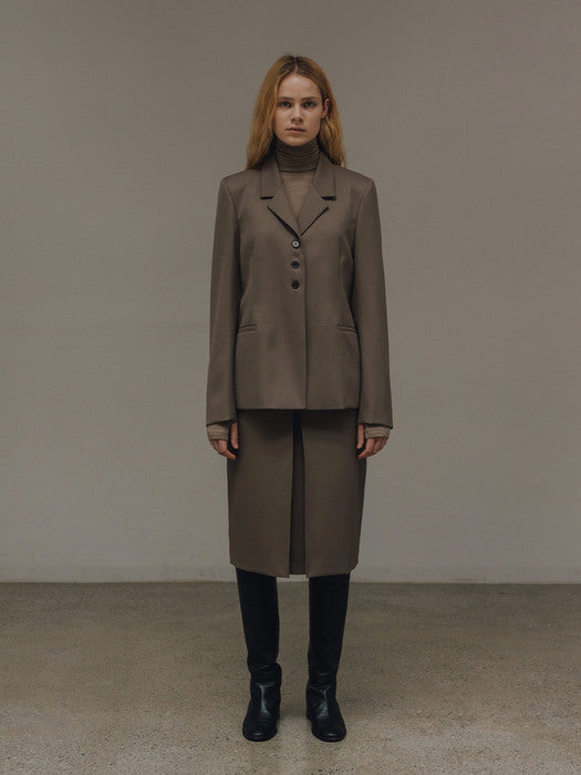 [moia] 3 button jacket (mocha brown)