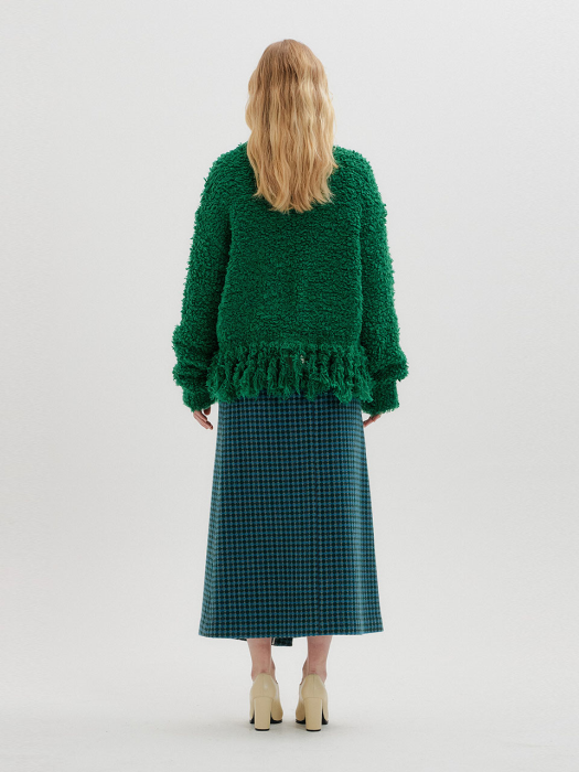 Eenk Tree Fringed Knit Pullover - Green