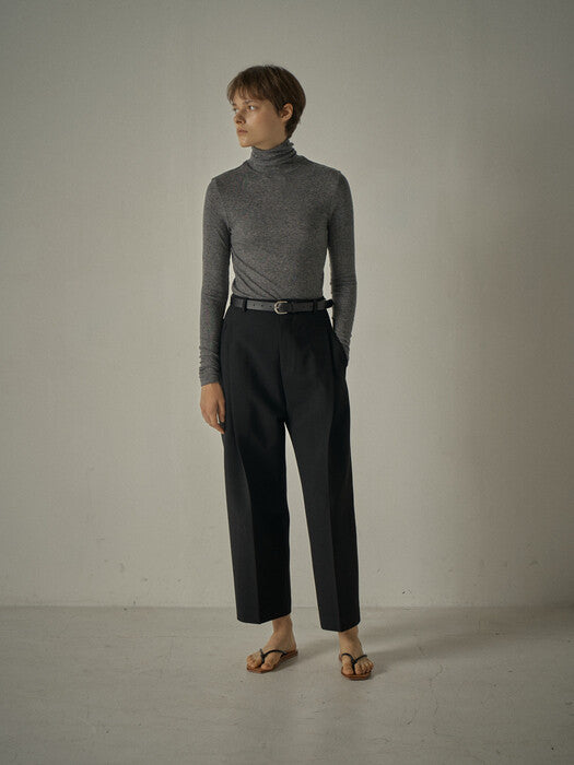 Round Wool Pants_black