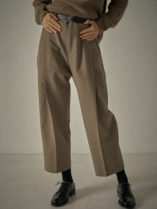 Round Wool Pants_cocoa brown