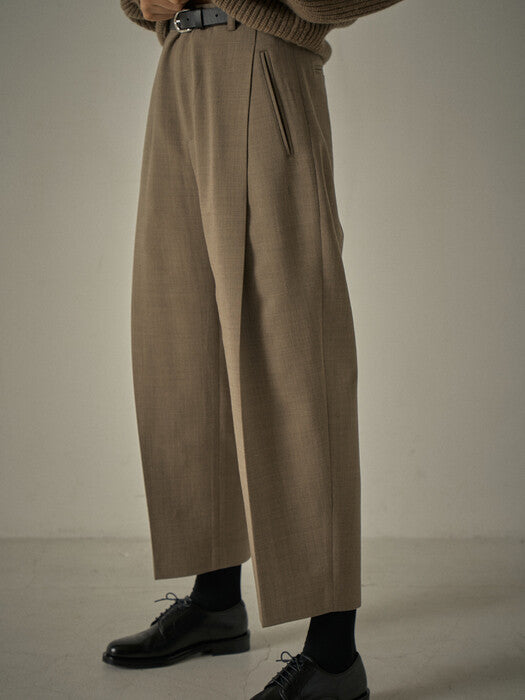 Round Wool Pants_cocoa brown