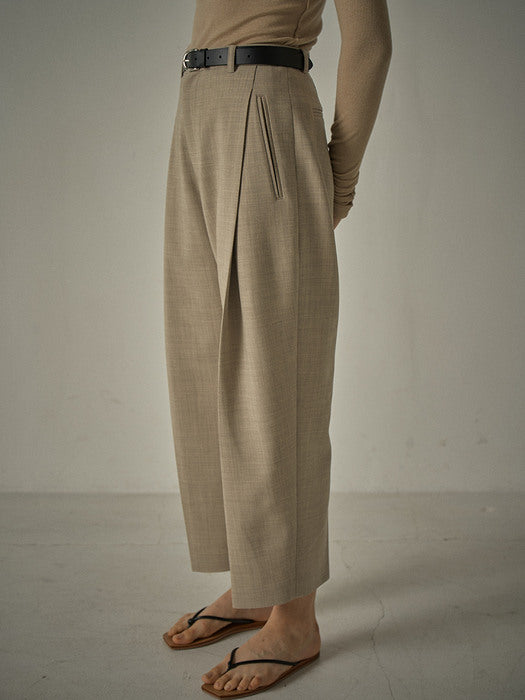 Round Wool Pants - Oatmeal