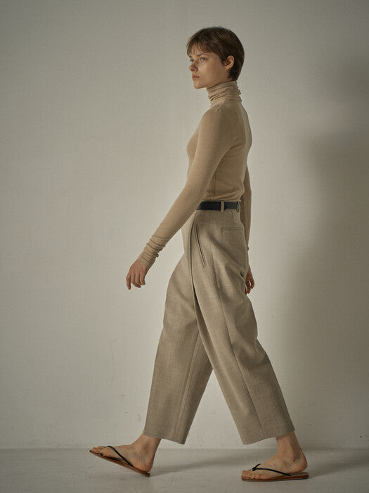 Round Wool Pants - Oatmeal