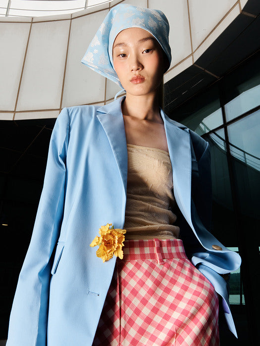[EENK] Single-Breasted Blazer - Light Blue