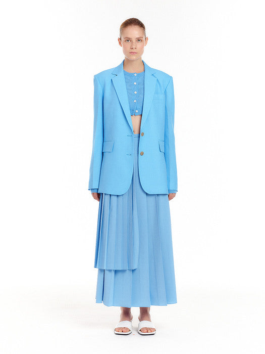 [EENK] Single-Breasted Blazer - Light Blue