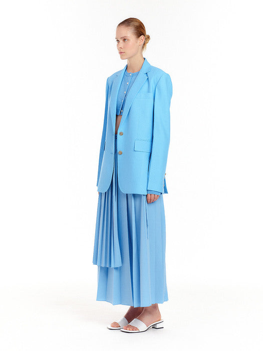 [EENK] Single-Breasted Blazer - Light Blue