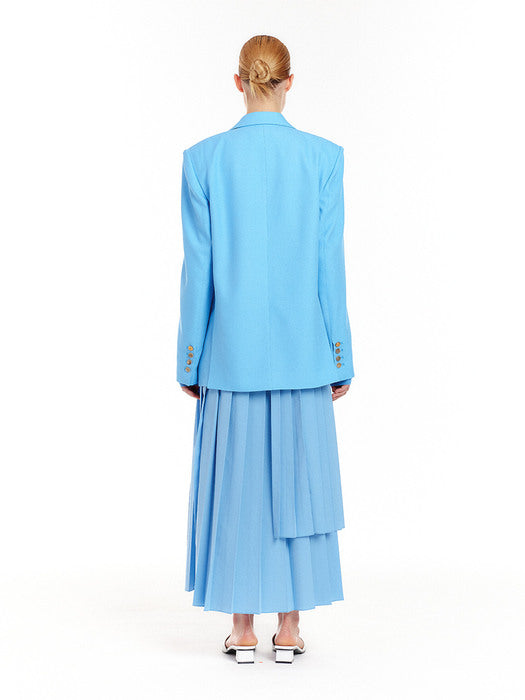 [EENK] Single-Breasted Blazer - Light Blue
