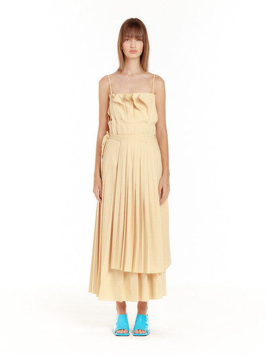 Eenk Pleated Layer Skirt - Light Yellow