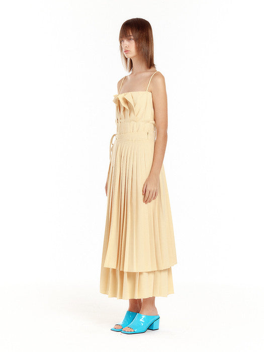 Eenk Pleated Layer Skirt - Light Yellow