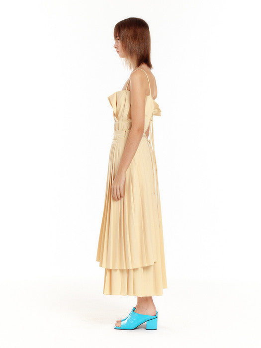 Eenk Pleated Layer Skirt - Light Yellow