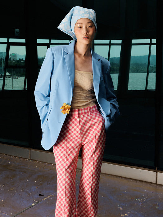Eenk Straight Pants - Pink Check