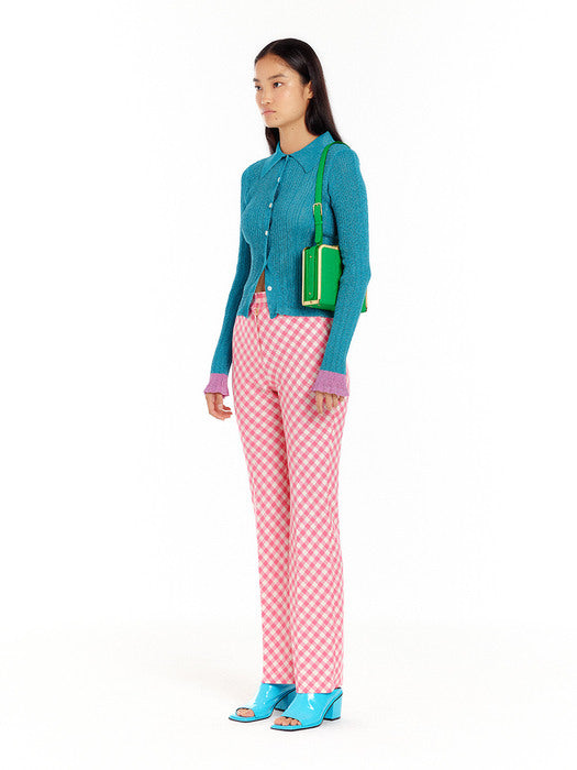 Eenk Straight Pants - Pink Check
