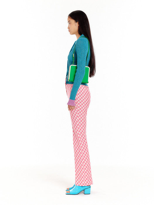 Eenk Straight Pants - Pink Check