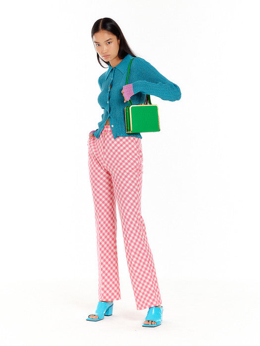 Eenk Straight Pants - Pink Check