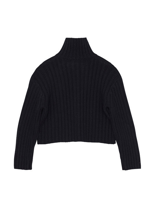 [EXCLUSIVE] turtleneck cardigan (navy)