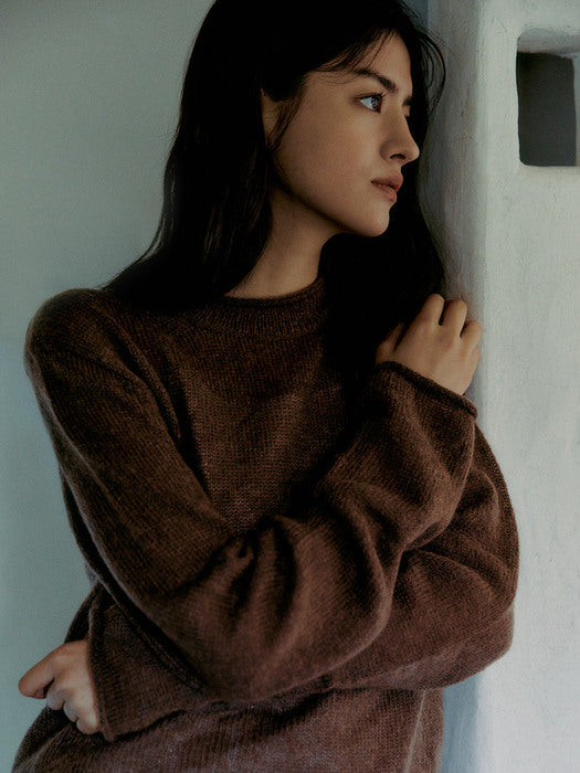 [EXCLUSIVE] kid mohair knit (brown)