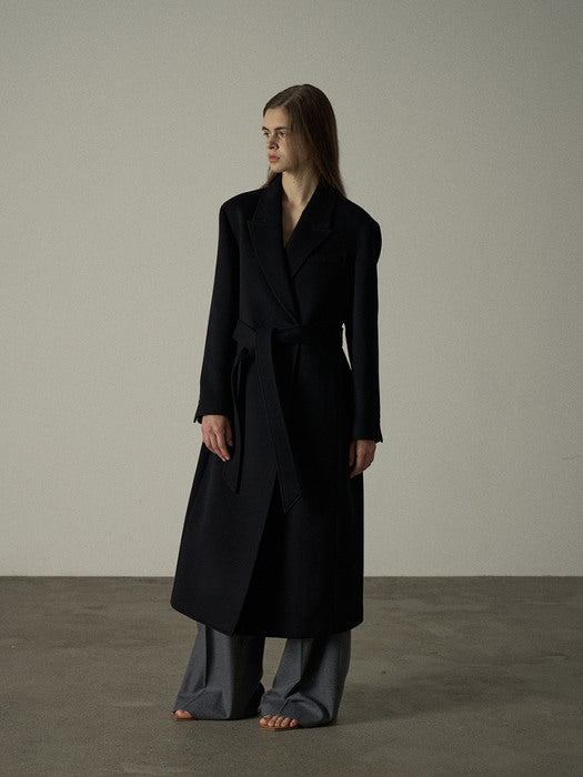 Belted Cashmere Coat - Black