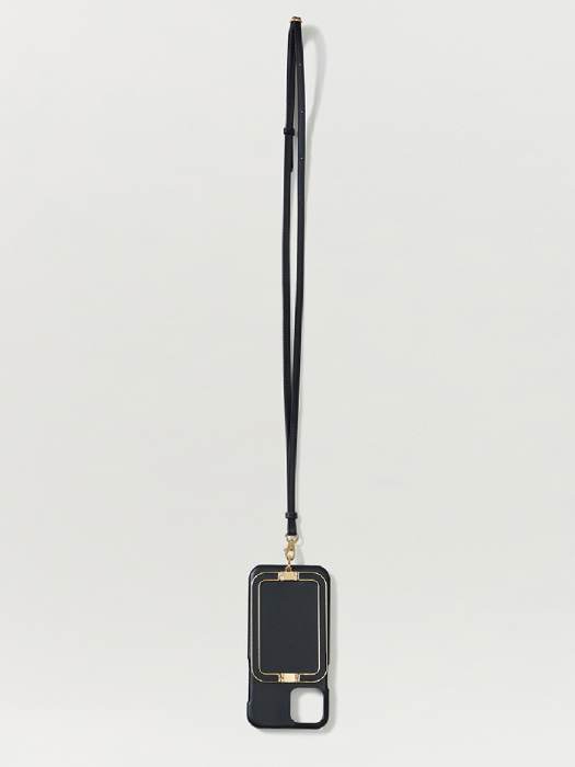 Eenk Phone Case with Leather Strap Liney Black