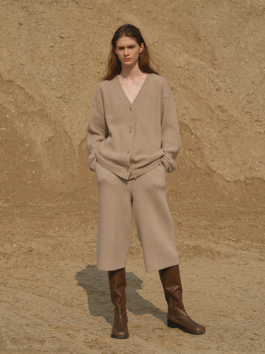 [moia] half knit pants (beige)