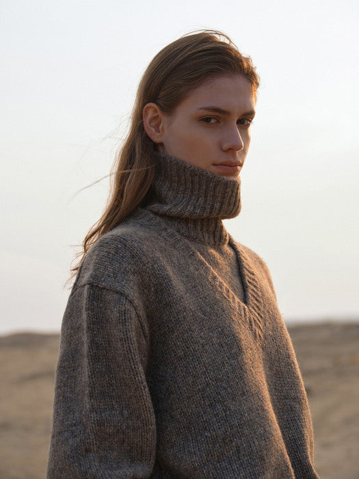 [moia] scot v-neck knit (taupe)