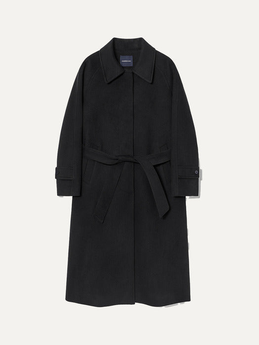 Kindersalmon Cashmere Single Coat Black