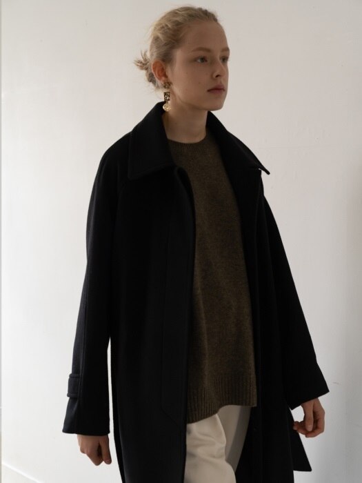 Kindersalmon Cashmere Single Coat Black