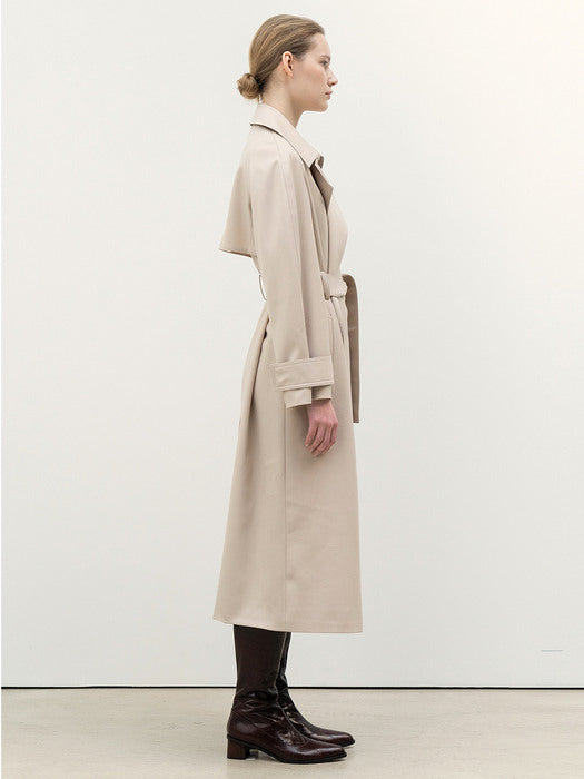 Kindersalmon Simple Trench Coat Hazelnut