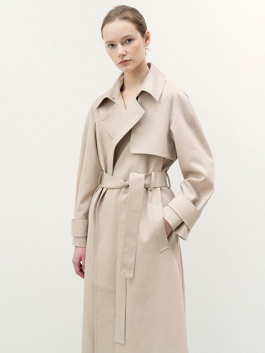 Kindersalmon Simple Trench Coat Hazelnut