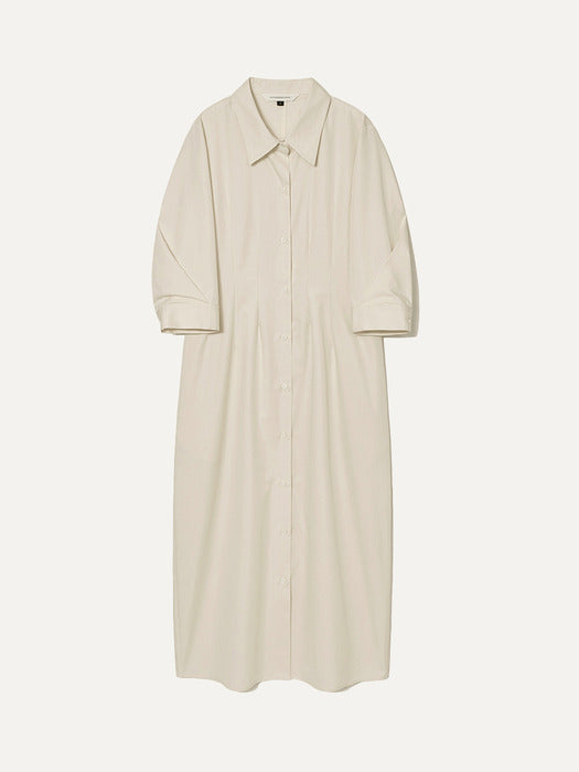 Kindersalmon Original Silhouette Shirt Dress Cream