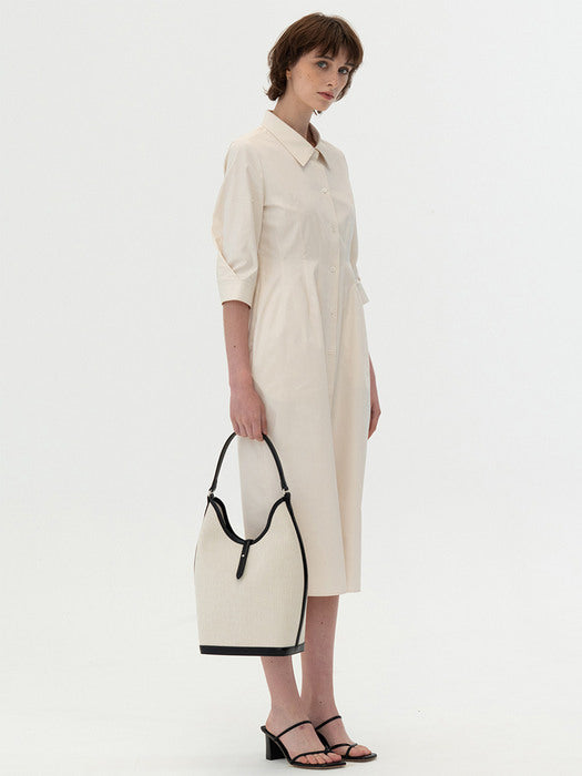 Kindersalmon Original Silhouette Shirt Dress Cream