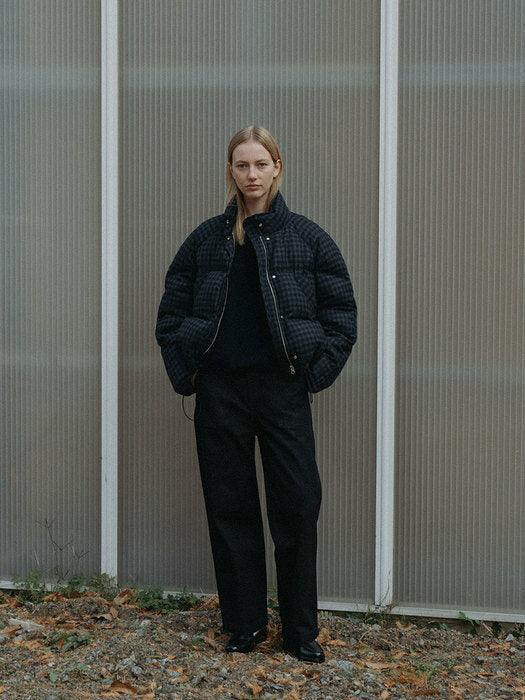 Nothing Written Cropped string puffer jacket (Hale navy)